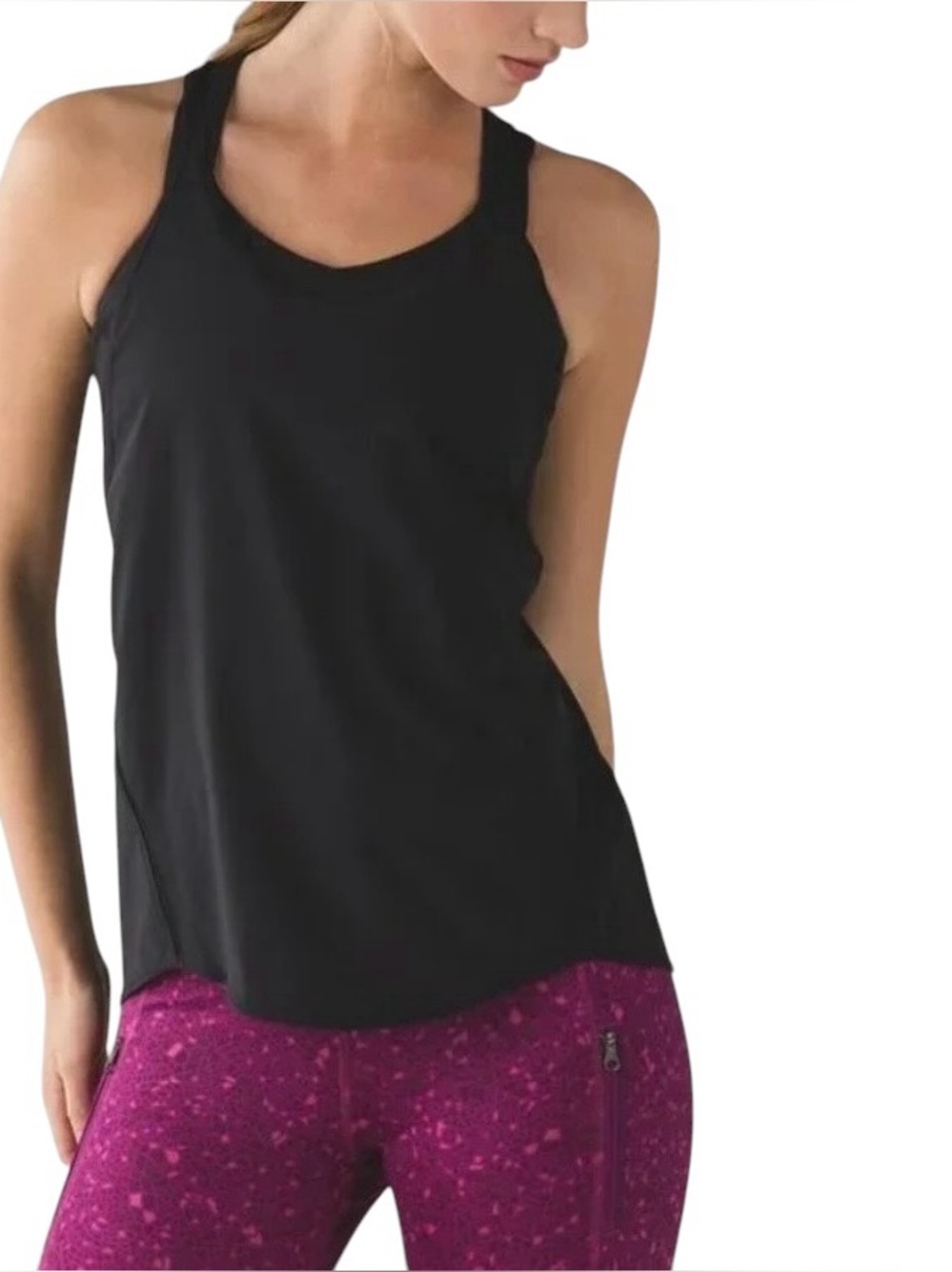 Lululemon Black Singlet Racerback Tank Top Women’s Size 2 W1NAES